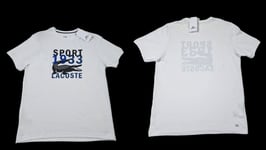 Lacoste Sport Men's White 1933 Print T-Shirt Size FR6 / 44 - 45" Chest