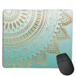 Pretty Hand Drawn Tribal Mandala Elegant Gaming Mouse Pad Non-slip Rubber base Durable Stitched Edges Mousepads Compatible with Laser and Optical Mice for Gaming Office Working