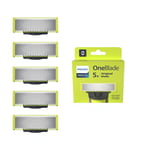 Philips OneBlade 5 Stainless Steel Original Replacement Blades Compatible wit...