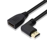 8k HDMI Cable 2.1 Angled 90,Gelrhonr Ultra HD 2.1HDMI Cable Gold-plated connectors Male to Female, Support 8K@60HZ 4K@120HZ HDCP 3D, eARC | Dolby Vision Dynamic HDR-0.6m