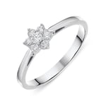 18ct White Gold 0.20cts Diamond Brilliant Cut Cluster Flower Ring