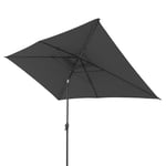 Doppler Parasol Jack 300x200cm gris foncé - Parasol rectangulaire pour balcon & terrasse - Parasol pliable - Grand parasol de balcon - Parasol à manivelle - Parasol de jardin basculant