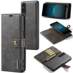 DG.MING Sony Xperia 1 V Plånboksfodral med avtagbart skal, Brown