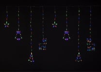 Christmas Decorations Curtain Lights 2x1.2m Star Bell Reindeer 175 LED CL10058