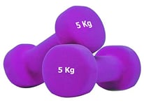 G5 HT SPORT Neoprene Dumbbells for Gym and Home Gym, Non-Slip 0.5 to 6 kg, Pair or Single (2 x 5 kg)