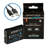 Patona Platinum Batteri with USB-C input for Nikon Nikon EN-EL14 D3100 D5100 P7000 150301400 (Kan sendes i brev)