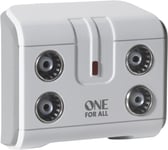 One For All Signal Booster/Splitter for TV - 4 Outputs (14x amplified) - Plug a
