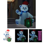 The Living Store Juldekoration uppblåsbar isbjörn LED inomhus och utomhus 2,4 m -  Julbelysning