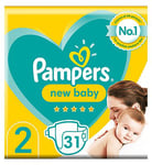 Pampers New Baby Size 2, 31 Newborn Nappies, 4kg-8kg, Carry Pack