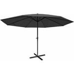 Jamais utilisé] Parasol Meran Pro, parasol pour marché sans volants ø 5m polyester/alu 28 kg anthracite sans socle - grey