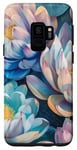 Coque pour Galaxy S9 Style de peinture à l'huile de fleurs de lotus Art Design