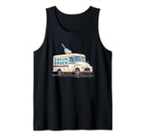 Pretty Cream Truck for Ice Cream in Summer and happy people Tank Top