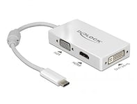 DeLock Adaptateur USB Type C vers VGA/HDMI/DVI Femelle Blanc
