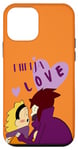 Coque pour iPhone 12 mini anime garçons amour couple tenant l'autre avec "ninja love"