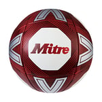 Mitre Intent Ballon de Football d'entraînement | Adhérence et contrôle améliorés | Construction Durable, Blanc/Rouge, Taille 5