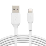 Belkin Câble Lightning (câble Boost Charge Lightning vers USB pour iPhone, iPad, AirPods ; câble de recharge certifié MFi pour iPhone ; blanc, 1 m)