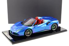 1:12 BBR Ferrari 488 Araignée Iaa Francfort 2015 Bleu Corsa Métal - Limitée 5 P