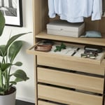 IKEA IKEA KOMPLEMENT utdragbart hyllplan med lådmatta, vitlaserad ekeffekt/ljusgrå, 75x35 cm, cm 75x35 cm
