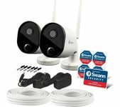 x2 Swann 1080p HD Wi-Fi CCTV Security Camera Motion Heat Night Audio Cloud Alexa