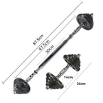 RIP X 20kg Dumbbell Set Barbell Bar with Joiner Weight Lift Cast Iron Training
