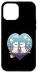 Coque pour iPhone 12 Pro Max Couple de chats Saint Valentin Idée Creative Inspiration Graphique