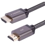 Monoprice Câble HDMI 2.1 tressé certifié 8K ultra haut débit – 4,6 m – Noir | 48 Gbit/s, compatible avec Sony PS 5, PS 5 Digital Edition, Xbox Series X et Xbox Series S