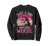 Just A Girl Who Loves Weasel, Vintage Weasel Girls Kids Sweatshirt
