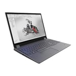 Lenovo ThinkPad P16 Gen 2 21FA - Conception de charnière à 180 degrés Intel Core i9 13980HX / jusqu'à 5.6 GHz Win 11 Pro RTX 3500 Ada 32 Go RAM 1 To SSD TCG Opal Encryption 2, NVMe, Performance 16" IPS 2560 x 1600 (WQXGA) @ 165 Hz Wi-Fi 6E gris tempête (haut), villosités noires (en bas) clavier : Français avec 3 ans Premier Support, compensation CO2 0,5 tonne