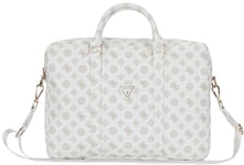 Bag Guess 4G Peony Front Pocket Zipper Triangle Logo 16" White