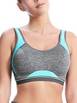 Epic Underwired Moulded Crop Top Sports Bra Carbon Grey 36DD