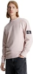 Calvin Klein Jeans Men Sweatshirt Badge Crew Neck no Hood, Pink (Sepia Rose), L