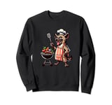 Cartoon Hyena Grill BBQ Chef Sweatshirt