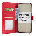 Crazy Horse Wallet Motorola Moto G24 Power (Röd)
