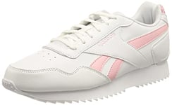 Reebok Men's Royal Glide Ripple Clip Sneakers, White Pink Glow White, 5.5 UK