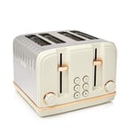 Salcombe Cream Toaster 4 Slice - 6 Adjustable Browning Levels - Stainless