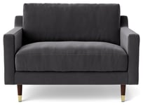 Swoon Rieti Velvet Cuddle Chair - Granite Grey