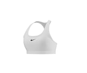 NIKE DX6821-100 W NK SWSH MED SPT Bra Sports Bra Women's White/Stone Mauve/Black Size XS