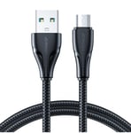 Joyroom USB-kabel - micro USB 2.4A Surpass-serien för snabb laddning och dataöverföring 2 m svart (S-UM018A11)