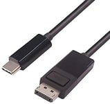 PremiumCord USB-C to DisplayPort 4K Adapter Cable 2 m, USB 3.1 Type C Male to DP Male, Connection Cable to TV, Resolution 4K 2160p, Full HD 1080p@60Hz, Colour Black