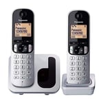 Trådløs telefon Panasonic Corp. DUO KX-TGC212SPS (2 stk) Sort/Sølvfarvet