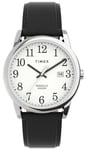 Timex TW2V68800 Men's Easy Reader White Dial Black Leather Watch