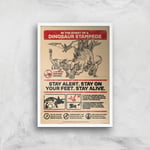 Jurassic World How To Survive A Stampede Giclee Art Print - A2 - White Frame
