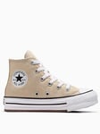 Converse Girls EVA Lift Hi Top Trainers - Light Brown, Light Brown, Size 12.5 Younger