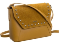 Rovicky Leather Box Messenger Bag med semsket skinnklaff dekorert med rhinestones!