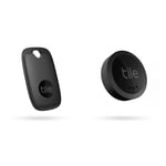 Tile Pro (2022) Bluetooth Item Finder, Pack of 1, 120 m finding range, Black & Sticker (2022) Bluetooth Item Finder, Black