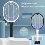 Mosquito Swatter Killer Led Handheld Rechargeable Electric Fly A White