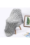 Hand-Knitted Super Thick Wool Blanket Sofa Bed Chair Blanket 60x60cm