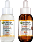 Garnier Vitamin C Serum Set, Day & Night Serums for Face and Neck, Anti-Dark Spo