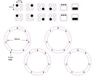 4 RING HOB ELECTRIC COOKER STICKERS 0-6 HOB STOVE TOP ZERO AT TOP ANTICLOCKWISE.