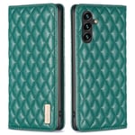 SKALO Samsung A15 4G BINFEN COLOR Big Wallet Quiltat Plånbok - Grön Grön